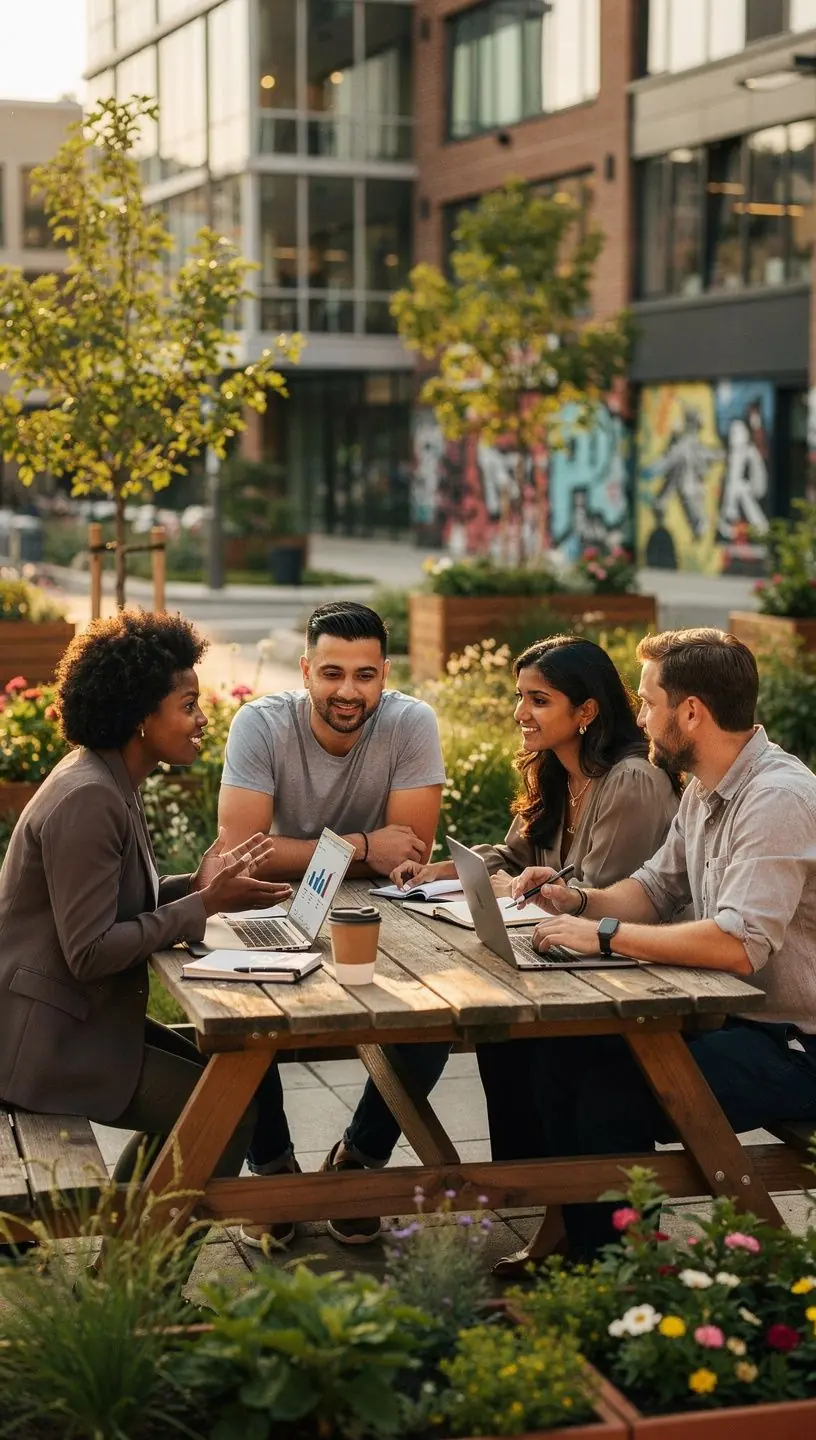 Специалист по маркетингу, проводящий мастер-класс о планировании рекламных кампаний.